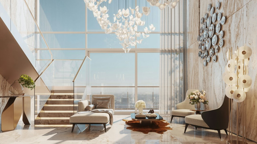 luxury living room marble floors